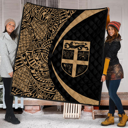 Fiji Premium Quilt Lauhala Gold Circle Style