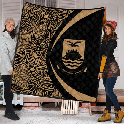 Kiribati Premium Quilt Lauhala Gold Circle Style