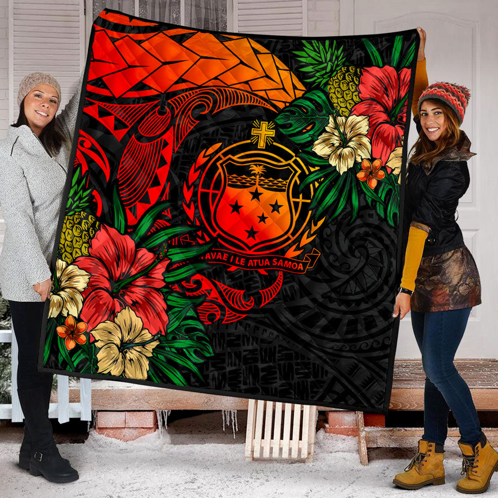 Samoa Premium Quilt Polynesian Coat Of Arms Tropical