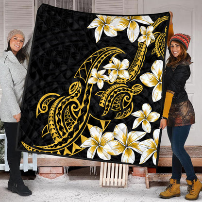 Hawaii Premium Quilt Polynesian Tribal Tattoo Plumeria Flower
