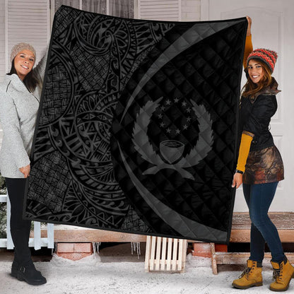 Pohnpei State Premium Quilt Lauhala Gray Circle Style