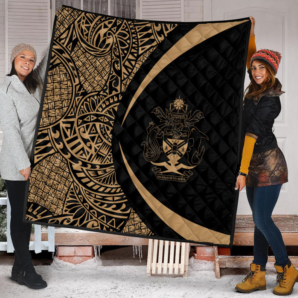 Solomon Islands Premium Quilt Lauhala Gold Circle Style