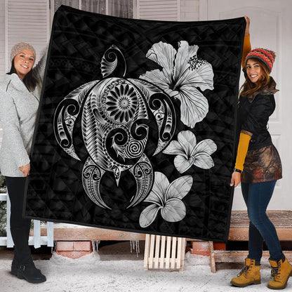 Hawaii Premium Quilt Hibiscus Plumeria Mix Polynesian Turtle