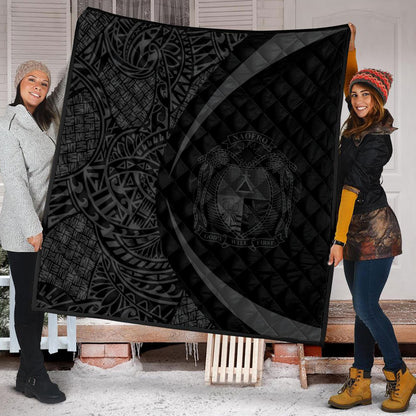 Nauru Premium Quilt Lauhala Gray Circle Style