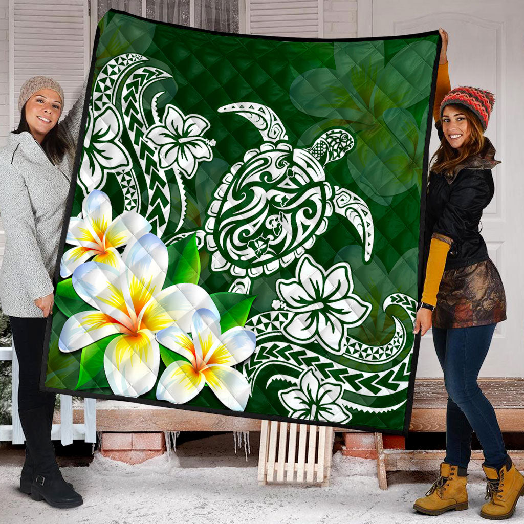 Hawaii Premium Quilt Polynesian Turtle Tattoo Plumeria Original Style