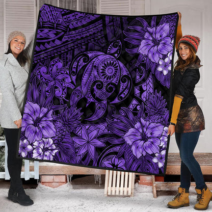 Hawaii Premium Quilt Tribal Polynesia Sea Turtle Design Pacific Dream