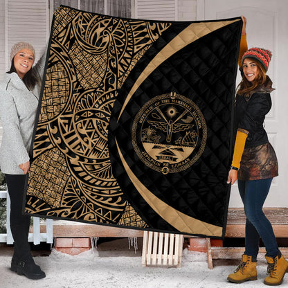 Marshall Islands Premium Quilt Lauhala Gold Circle Style