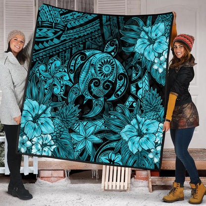 Hawaii Premium Quilt Tribal Polynesia Sea Turtle Design Pacific Dream