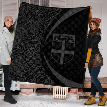 Fiji Premium Quilt Lauhala Gray Circle Style