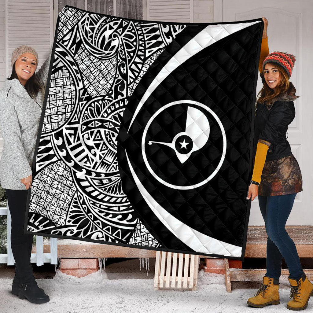 Yap State Premium Quilt Lauhala White Circle Style