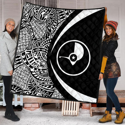 Yap State Premium Quilt Lauhala White Circle Style