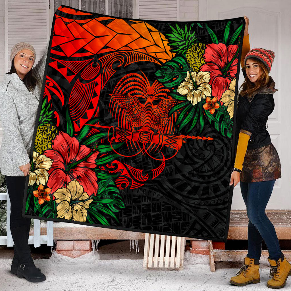 Papua New Guinea Premium Quilt Polynesian Coat Of Arms Tropical