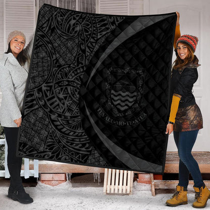 Tuvalu Premium Quilt Lauhala Gray Circle Style