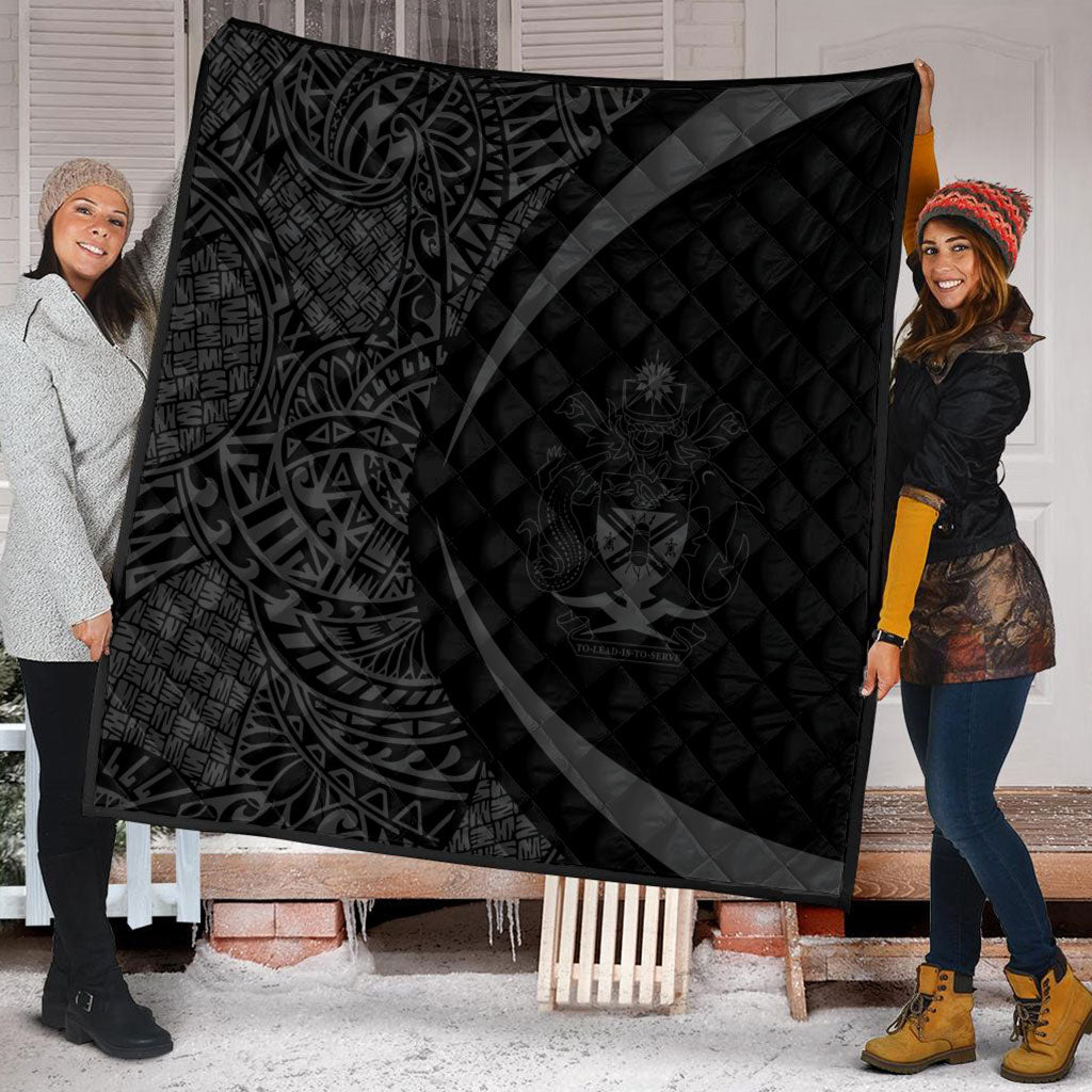 Solomon Islands Premium Quilt Lauhala Gray Circle Style