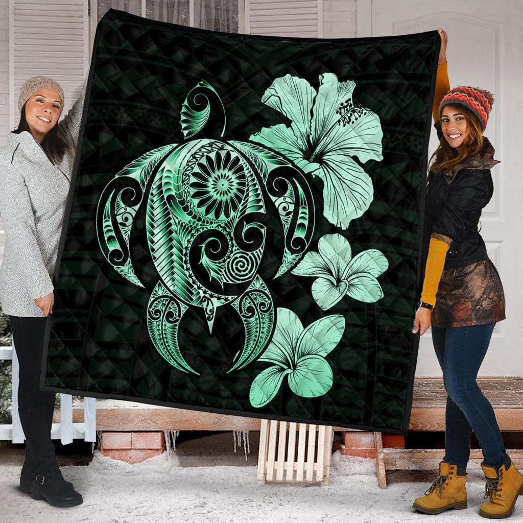 Hawaii Premium Quilt Hibiscus Plumeria Mix Polynesian Turtle