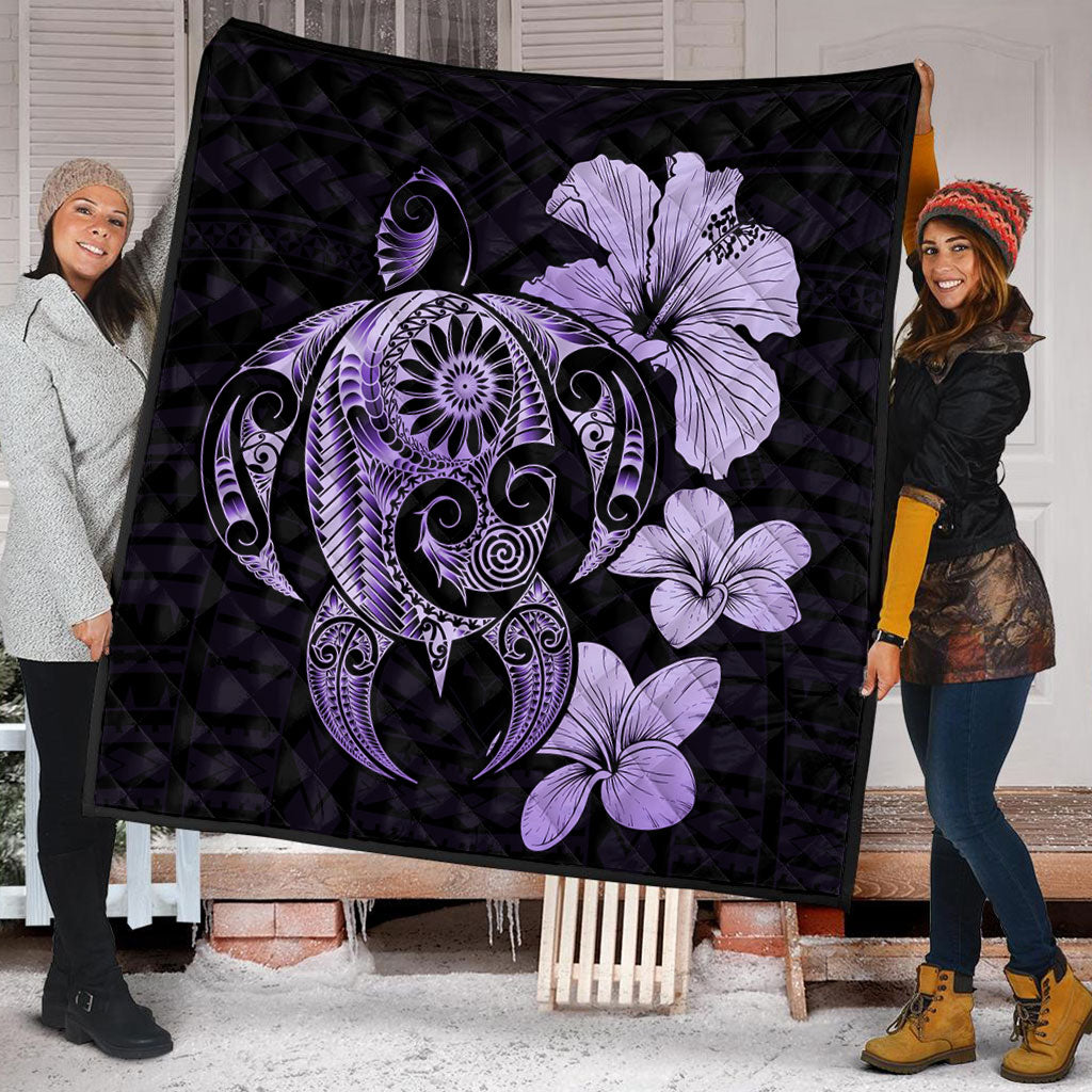 Hawaii Premium Quilt Hibiscus Plumeria Mix Polynesian Turtle