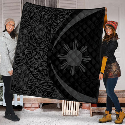 Philippines Filipinos Premium Quilt Lauhala Gray Circle Style