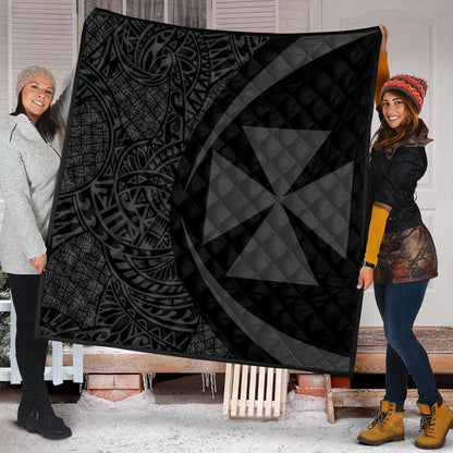 Wallis And Futuna Premium Quilt Lauhala Gray Circle Style