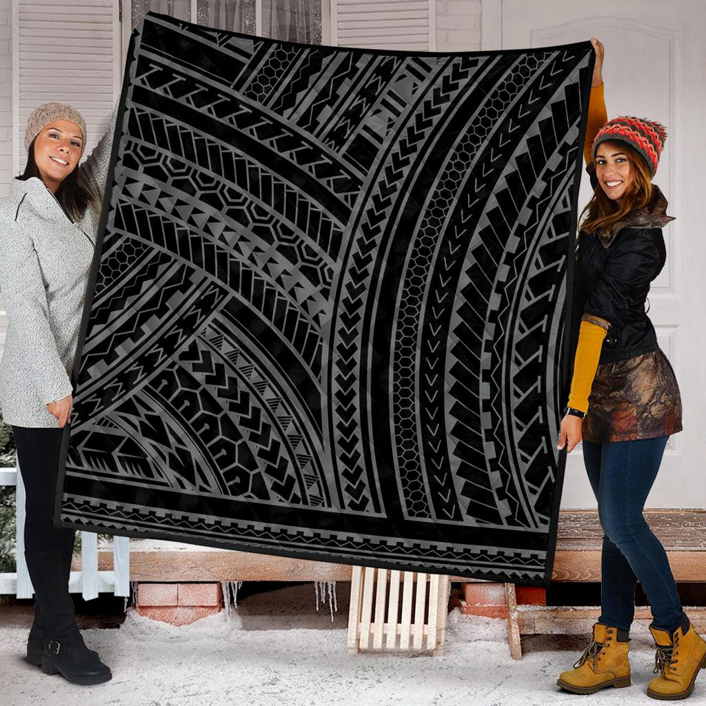 Hawaii Premium Quilt Polynesia Pattern Gray