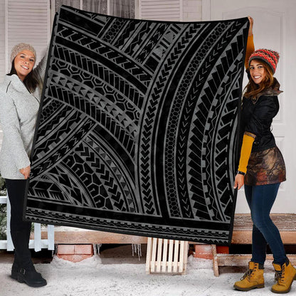 Hawaii Premium Quilt Polynesia Pattern Gray