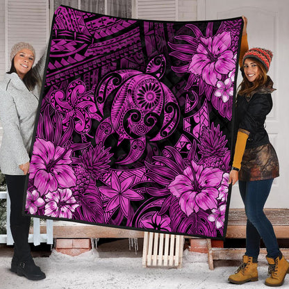Hawaii Premium Quilt Tribal Polynesia Sea Turtle Design Pacific Dream