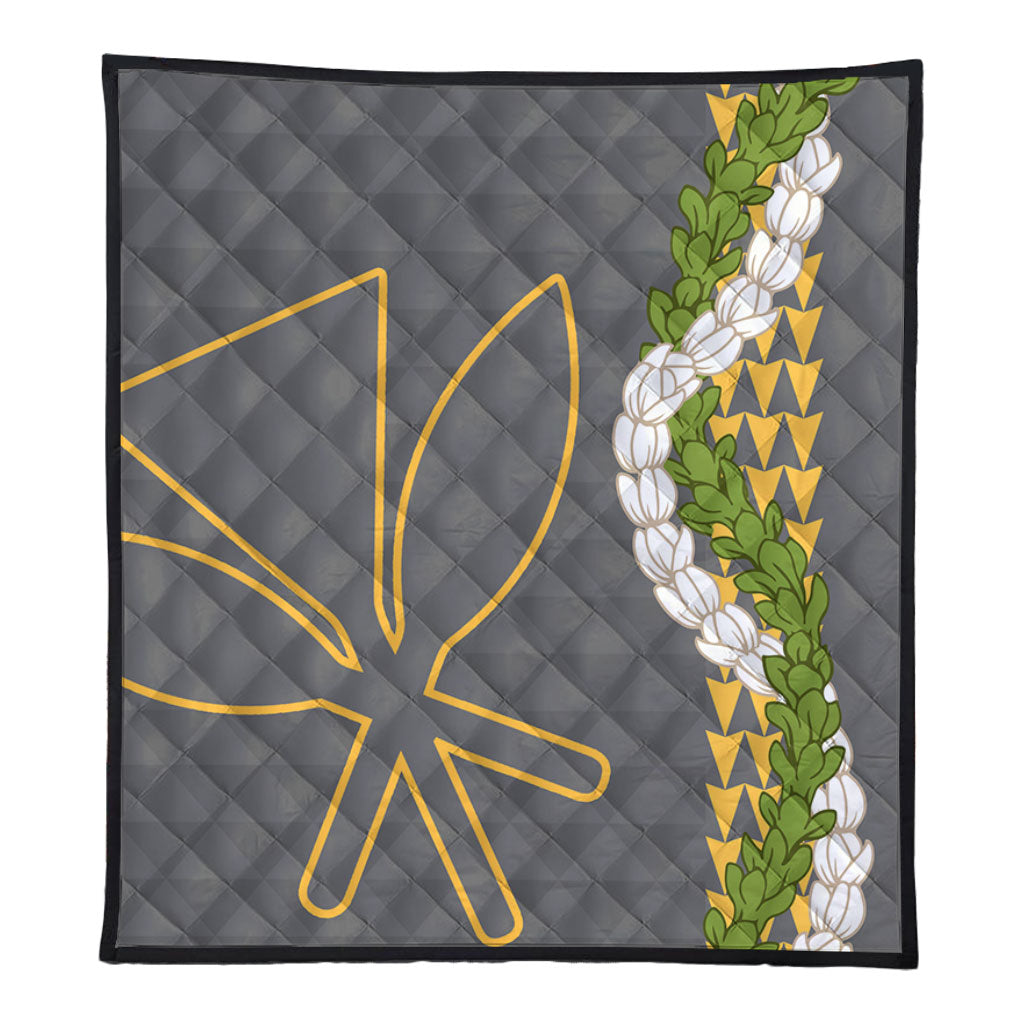 Hawaii Premium Quilt Kanaka Maoli Puakenikeni Maile Flower Lei