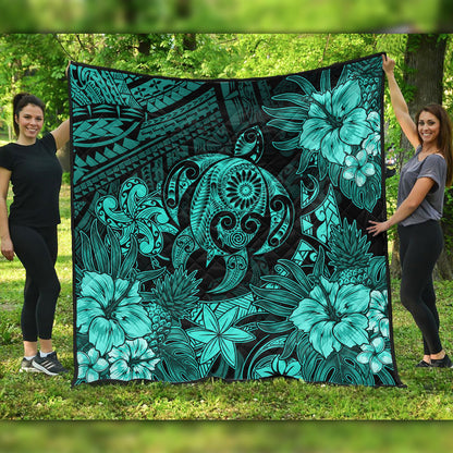 Hawaii Premium Quilt Tribal Polynesia Sea Turtle Design Pacific Dream