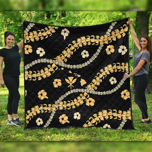 Hawaii Premium Quilt Curve Floral Lei