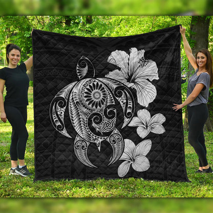 Hawaii Premium Quilt Hibiscus Plumeria Mix Polynesian Turtle