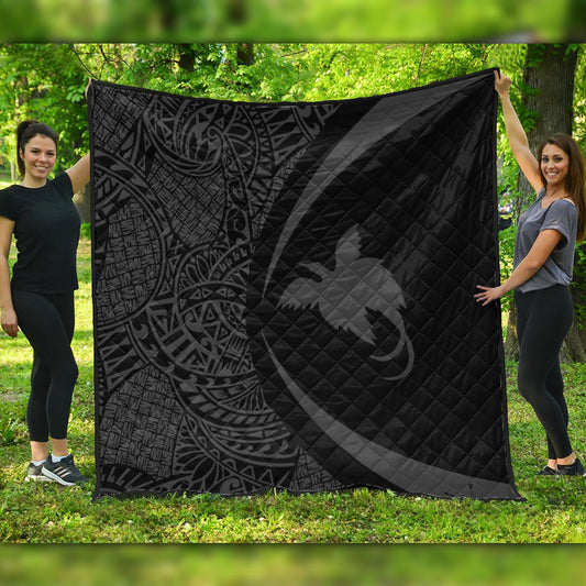 Papua New Guinea Premium Quilt Lauhala Gray Circle Style