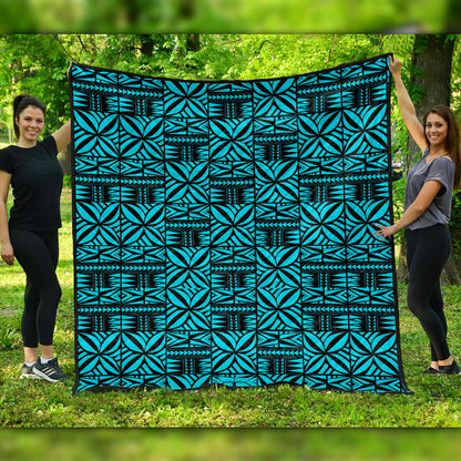 Samoa Premium Quilt Design Stretch Print Fabric Turquoise