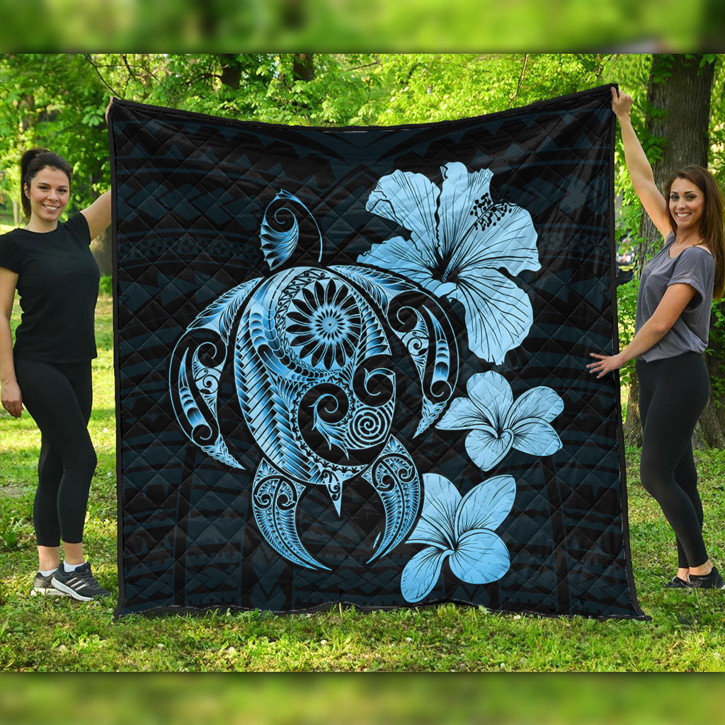 Hawaii Premium Quilt Hibiscus Plumeria Mix Polynesian Turtle