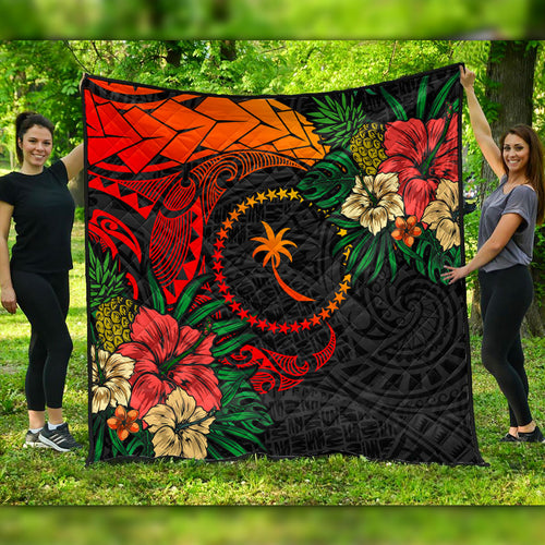 Chuuk State Premium Quilt Polynesian Coat Of Arms Tropical