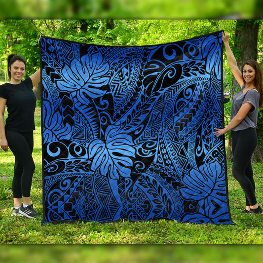 Hawaii Premium Quilt Tribal Polynesian Pattern Leaf