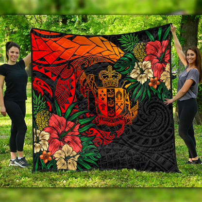 New Zealand Premium Quilt Polynesian Coat Of Arms Tropical