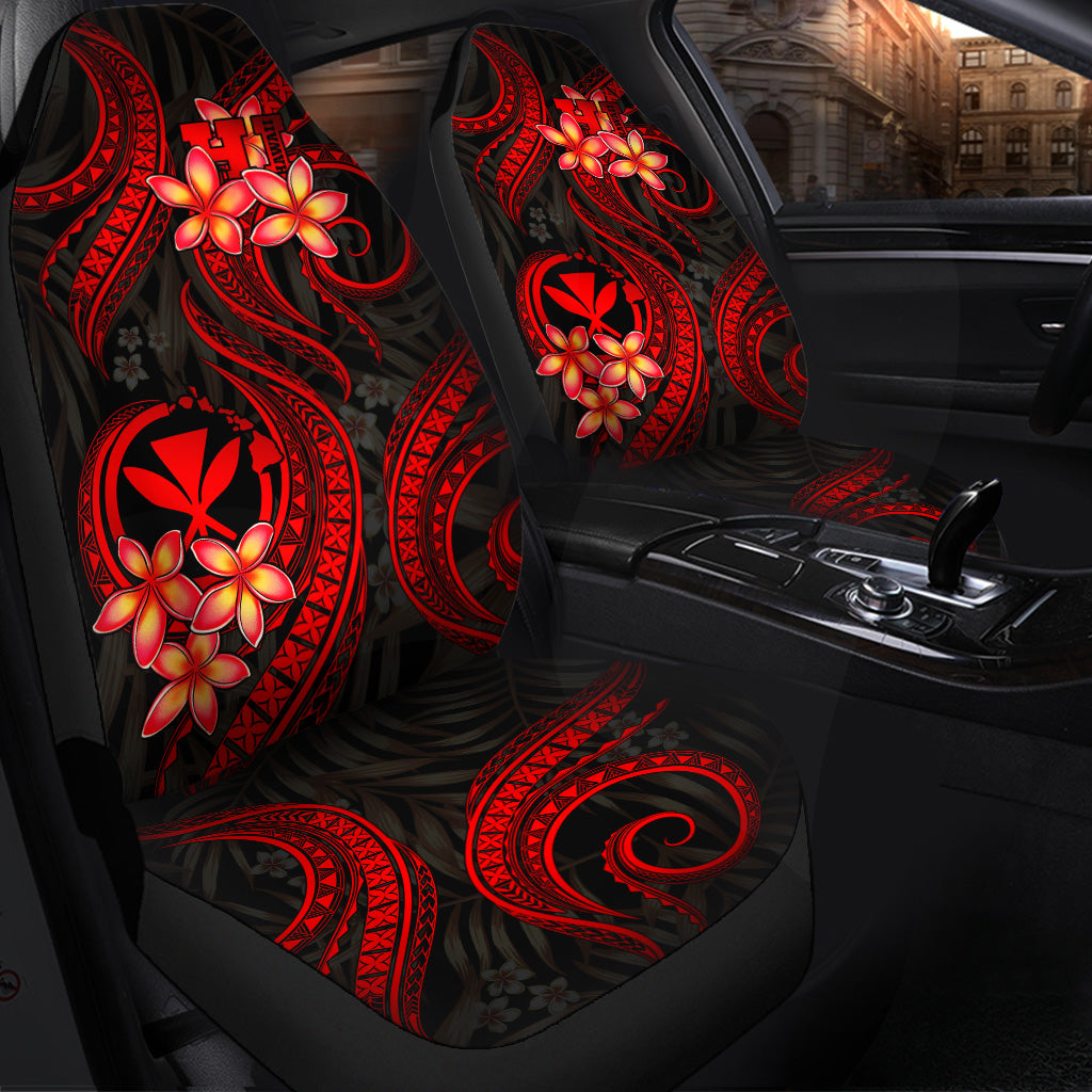 Polynesian Hawaii Car Seat Covers - Red Plumeria