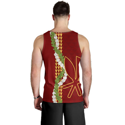 Hawaii Tank Top Kanaka Maoli Puakenikeni Maile Flower Lei