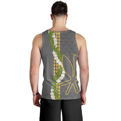 Hawaii Tank Top Kanaka Maoli Puakenikeni Maile Flower Lei
