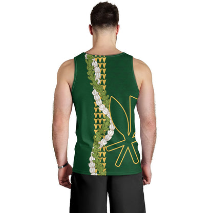 Hawaii Tank Top Kanaka Maoli Puakenikeni Maile Flower Lei