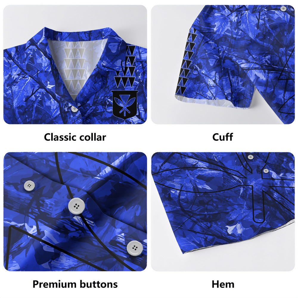 Hawaii Hawaiian Shirt Woodland Kanaka Camo Style