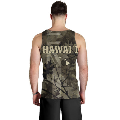 Hawaii Tank Top Tribal Kakau Camouflage Green