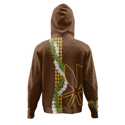 Hawaii Hoodie Kanaka Maoli Puakenikeni Maile Flower Lei
