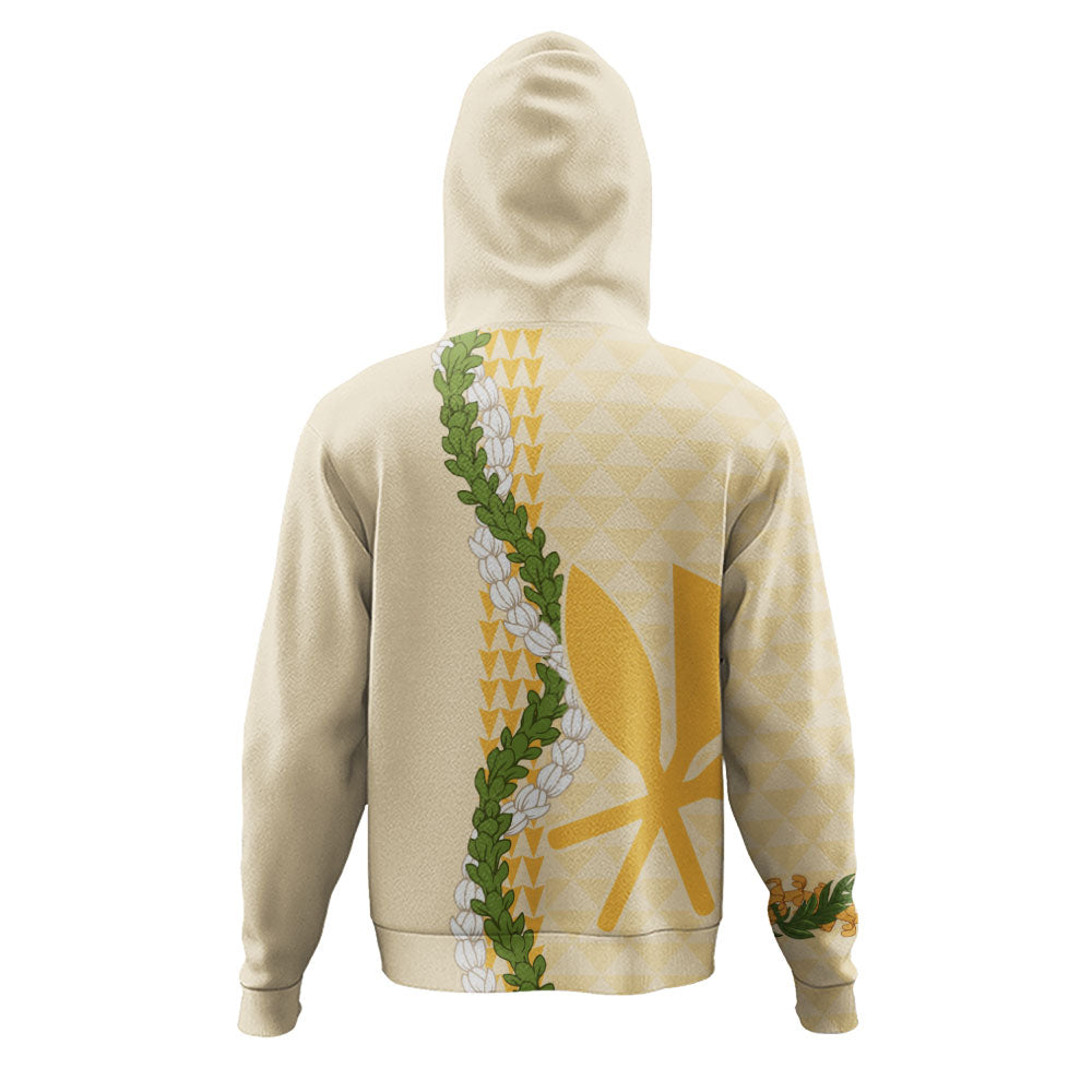 Hawaii Hoodie Kanaka Maoli Puakenikeni Maile Flower Lei
