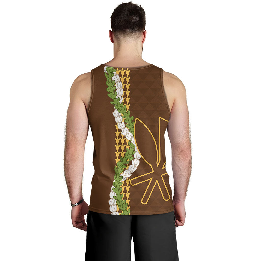 Hawaii Tank Top Kanaka Maoli Puakenikeni Maile Flower Lei