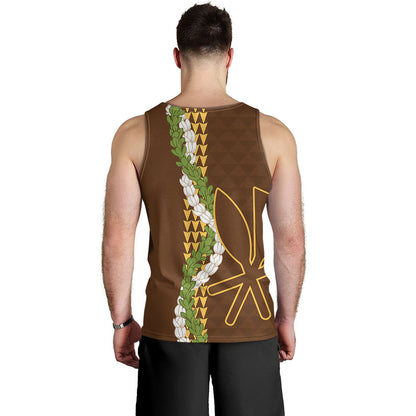 Hawaii Tank Top Kanaka Maoli Puakenikeni Maile Flower Lei