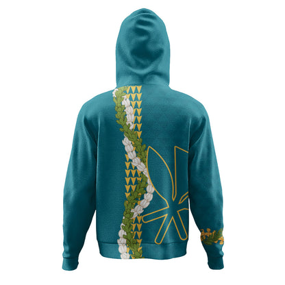 Hawaii Hoodie Kanaka Maoli Puakenikeni Maile Flower Lei
