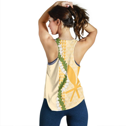Hawaii Women Tank Kanaka Maoli Puakenikeni Maile Flower Lei