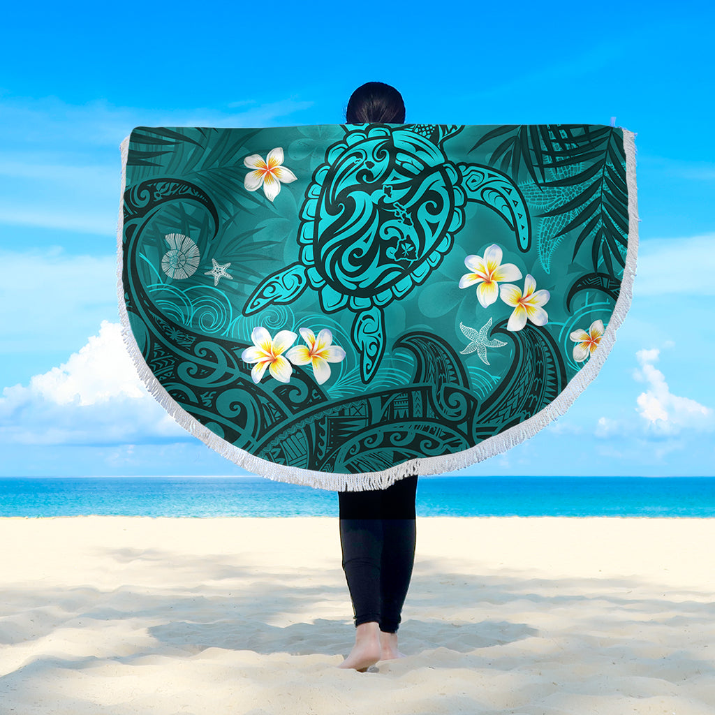 Hawaii Beach Blanket Hawaiian Sea Turtle & Floral Dreams