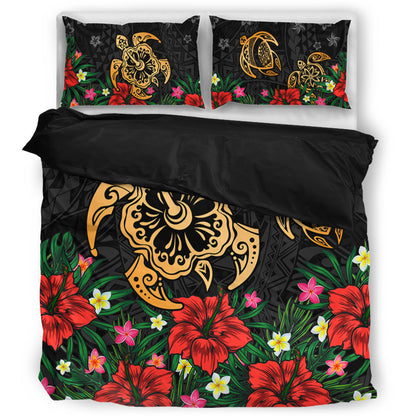 Hawaii Bedding Set Polynesian Turtle Tropical Island Tribal Style