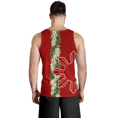 Philippines Filipinos Tank Top Sampaguita Flower Sun Pattern Island Style